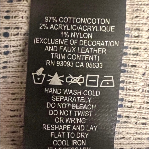 NIC + ZOE Grey & Blue Zip Front Leather Trimmed Knit Jacket! Sz PL! So Chic! - Picture 3 of 5